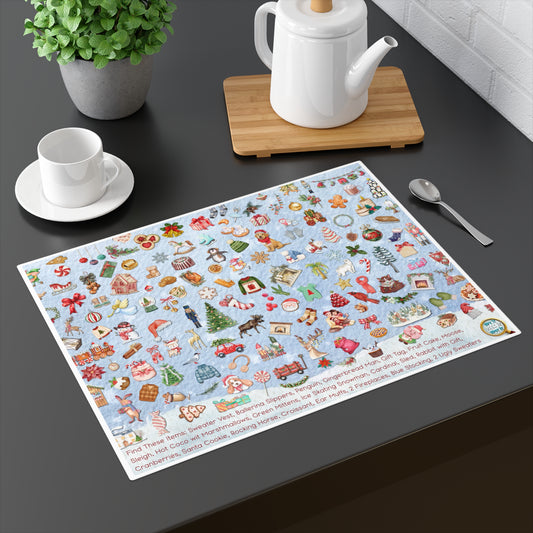 Christmas Spy-It Placemat for Kids — Festive I Spy & Seek-and-Find Game