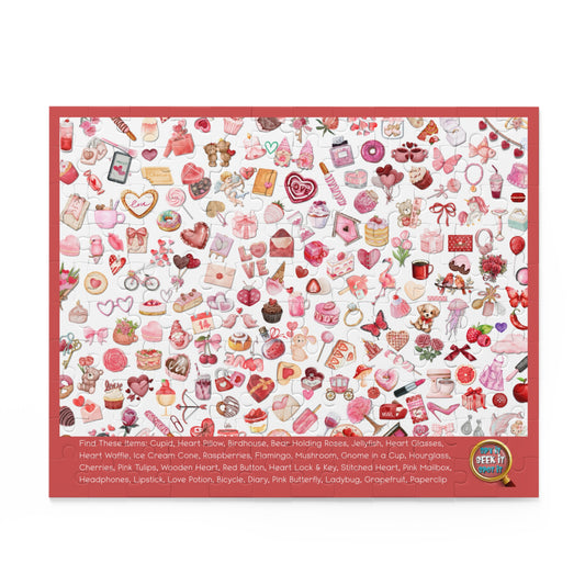 🧩🔍 Valentine's Spy It Puzzle — A Puzzle Within a Puzzle!  (120 & 500-piece)🧩🔍