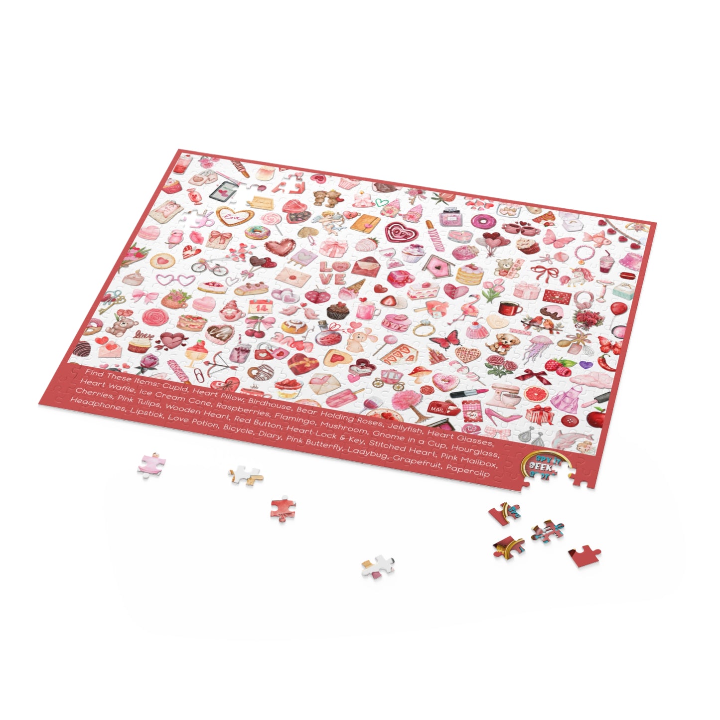 🧩🔍 Valentine's Spy It Puzzle — A Puzzle Within a Puzzle!  (120 & 500-piece)🧩🔍