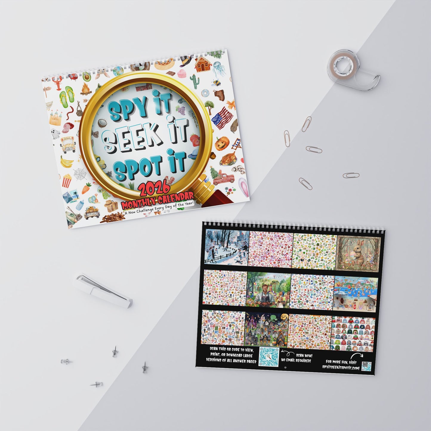 2026 Spy It, Seek It, Spot It Monthly Wall Calendar