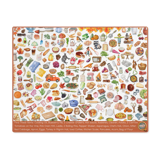 Thanksgiving Spy-It Placemat for Kids — Holiday I Spy, Hidden Objects & Tabletime Fun