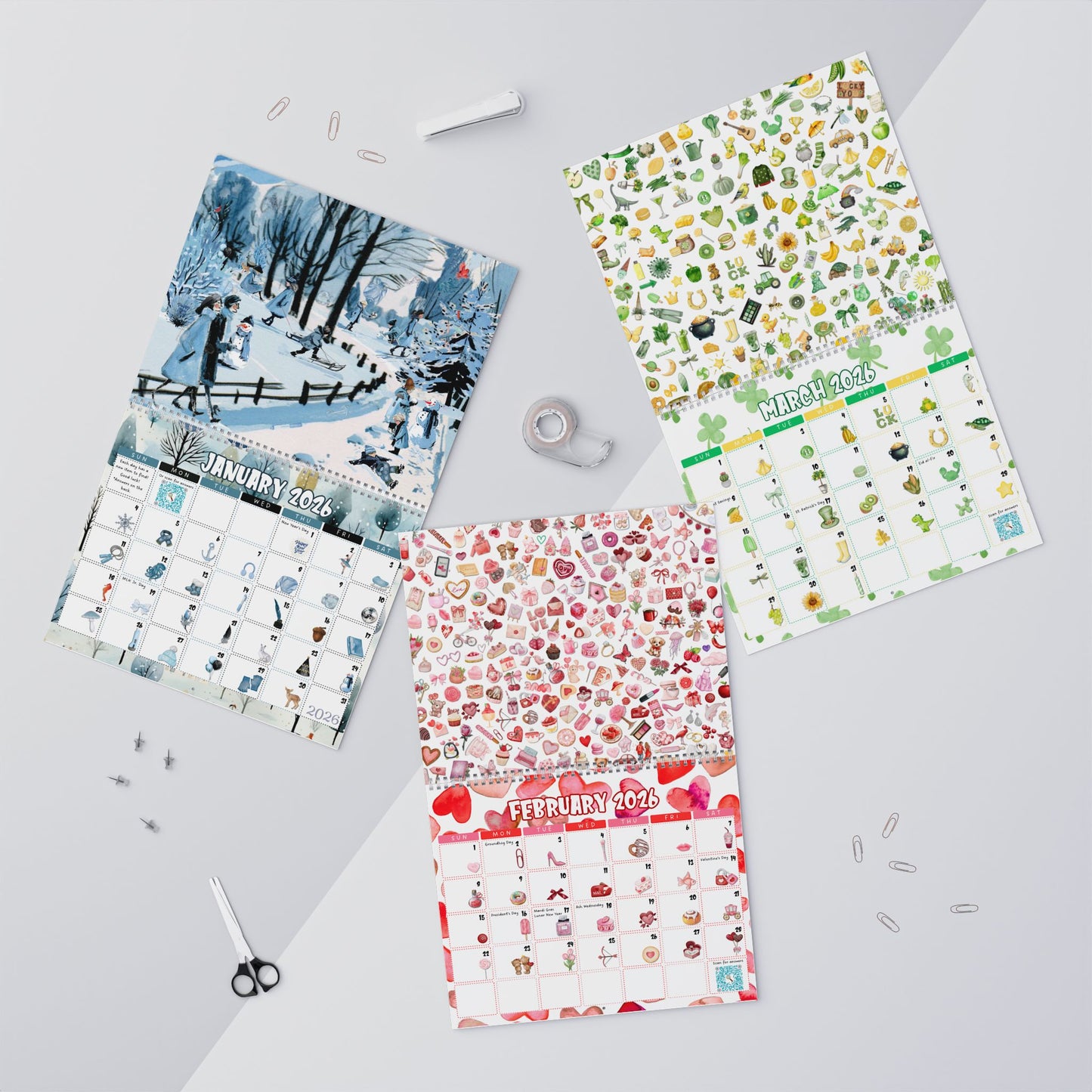 2026 Spy It, Seek It, Spot It Monthly Wall Calendar