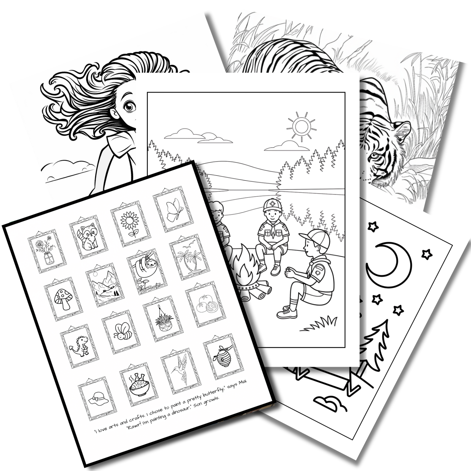 Pictures of coloring pages.