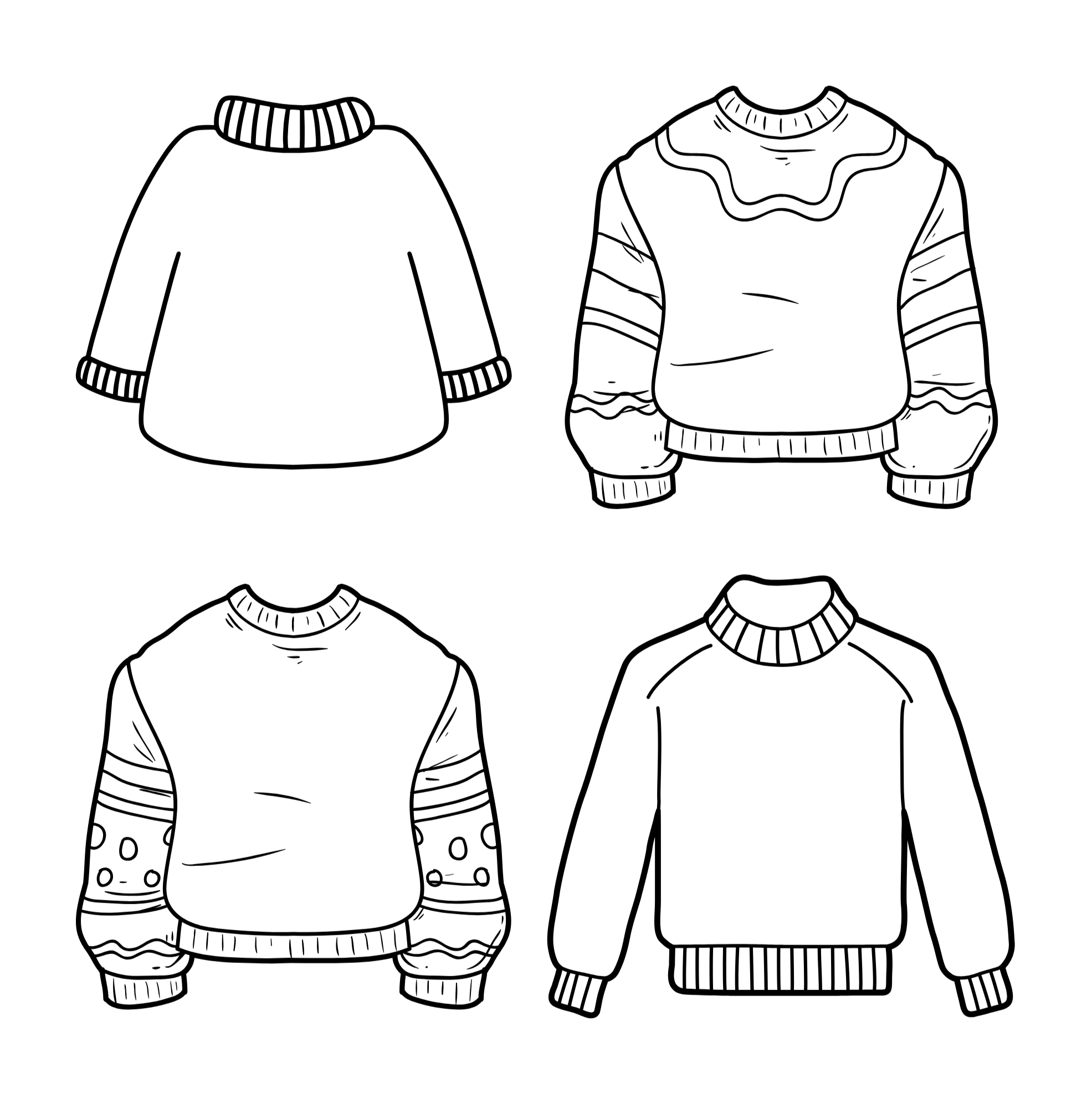 7 Ugly Christmas sweater coloring page