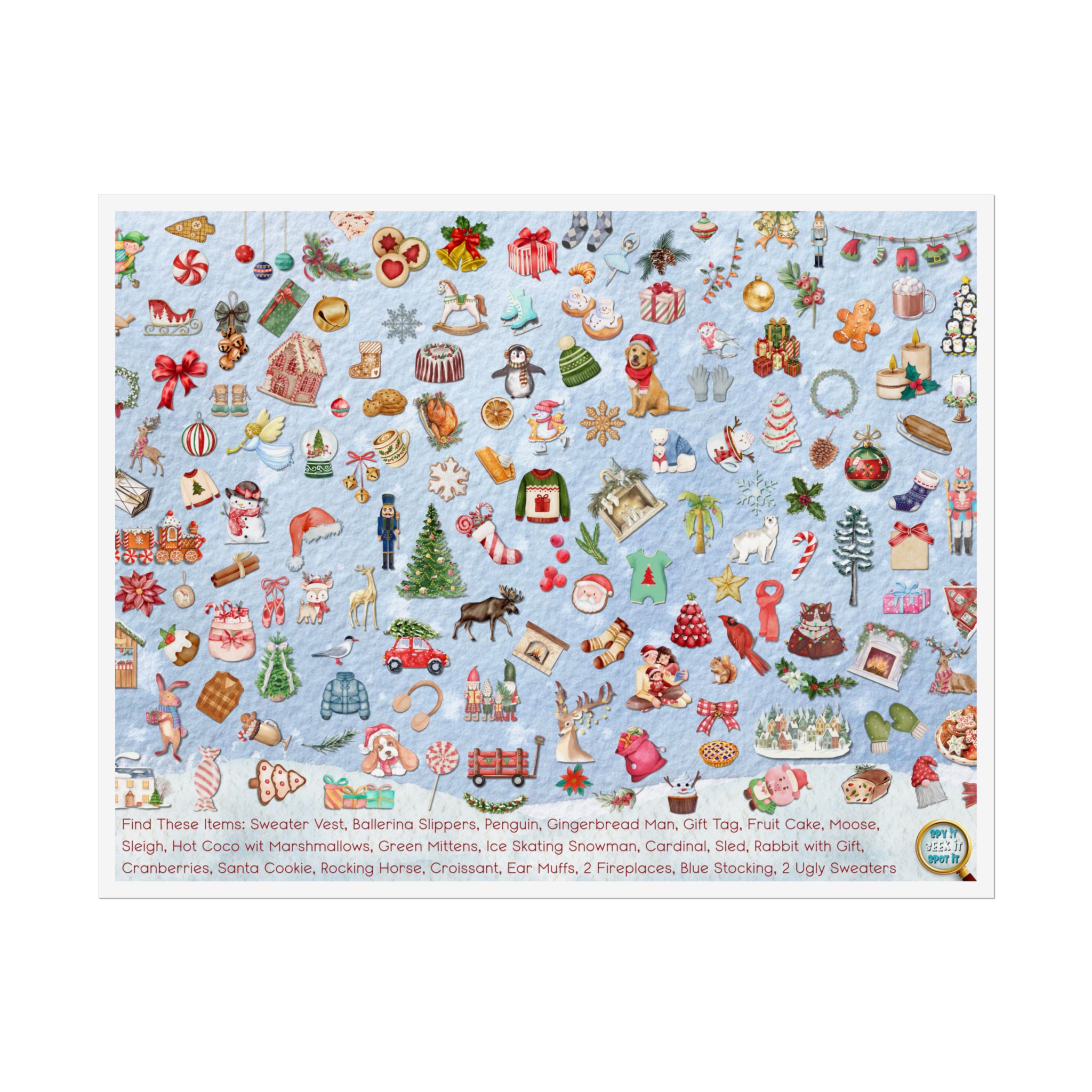 Rolled Christmas Spy-It Poster for Kids — Festive 14×11 I Spy Hidden Object Art - Image 5